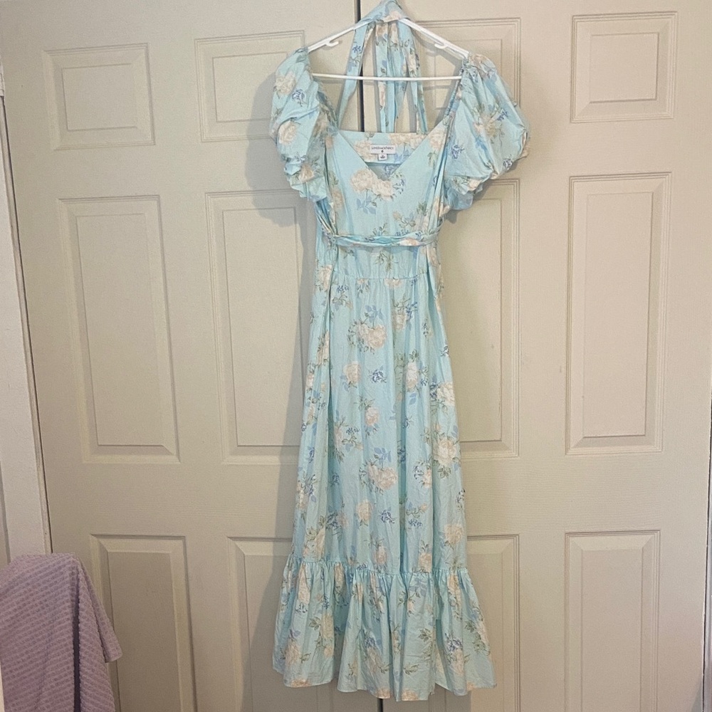 LoveShackFancy Blue Floral Maxi Dress - Picture 3 of 6